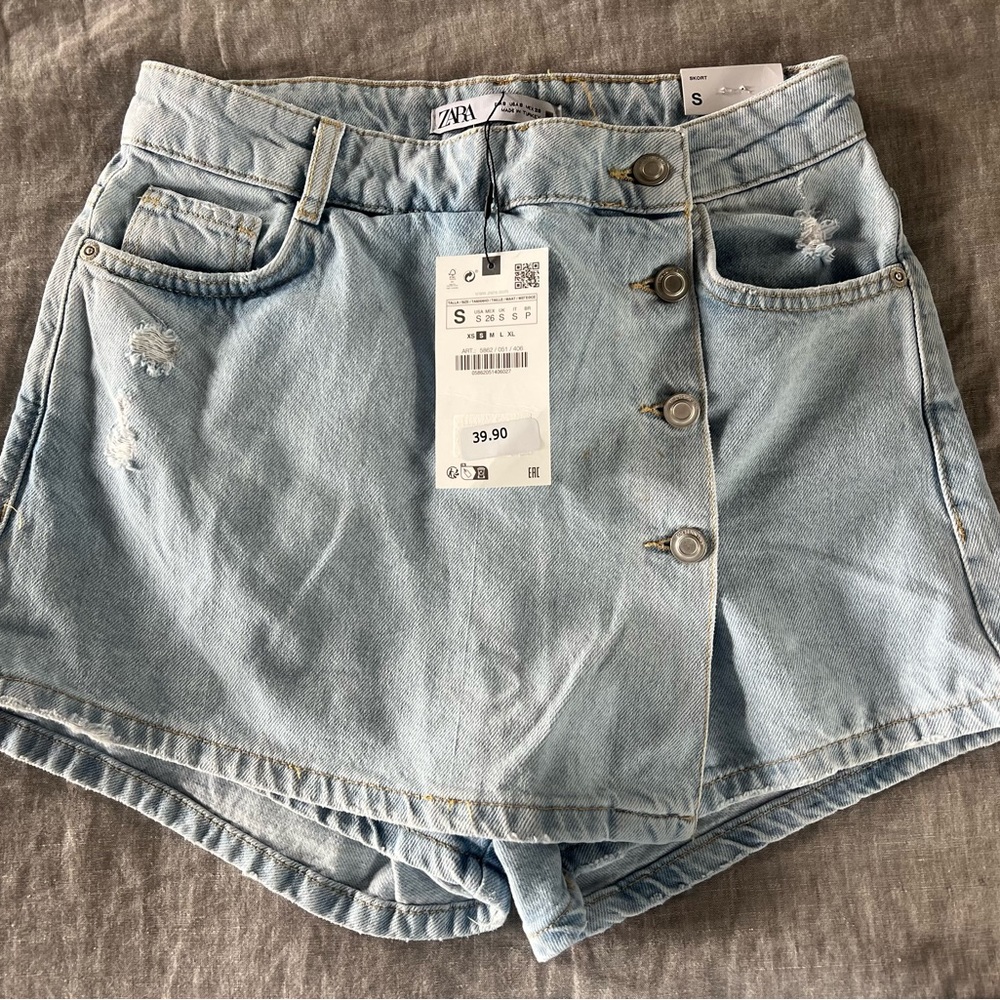 ZARA NWT Denim Skort